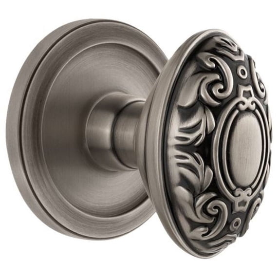 Grandeur Cirgvc_Prv_238 Circulaire Solid Brass Rose Privacy Door Knob Set - Grey