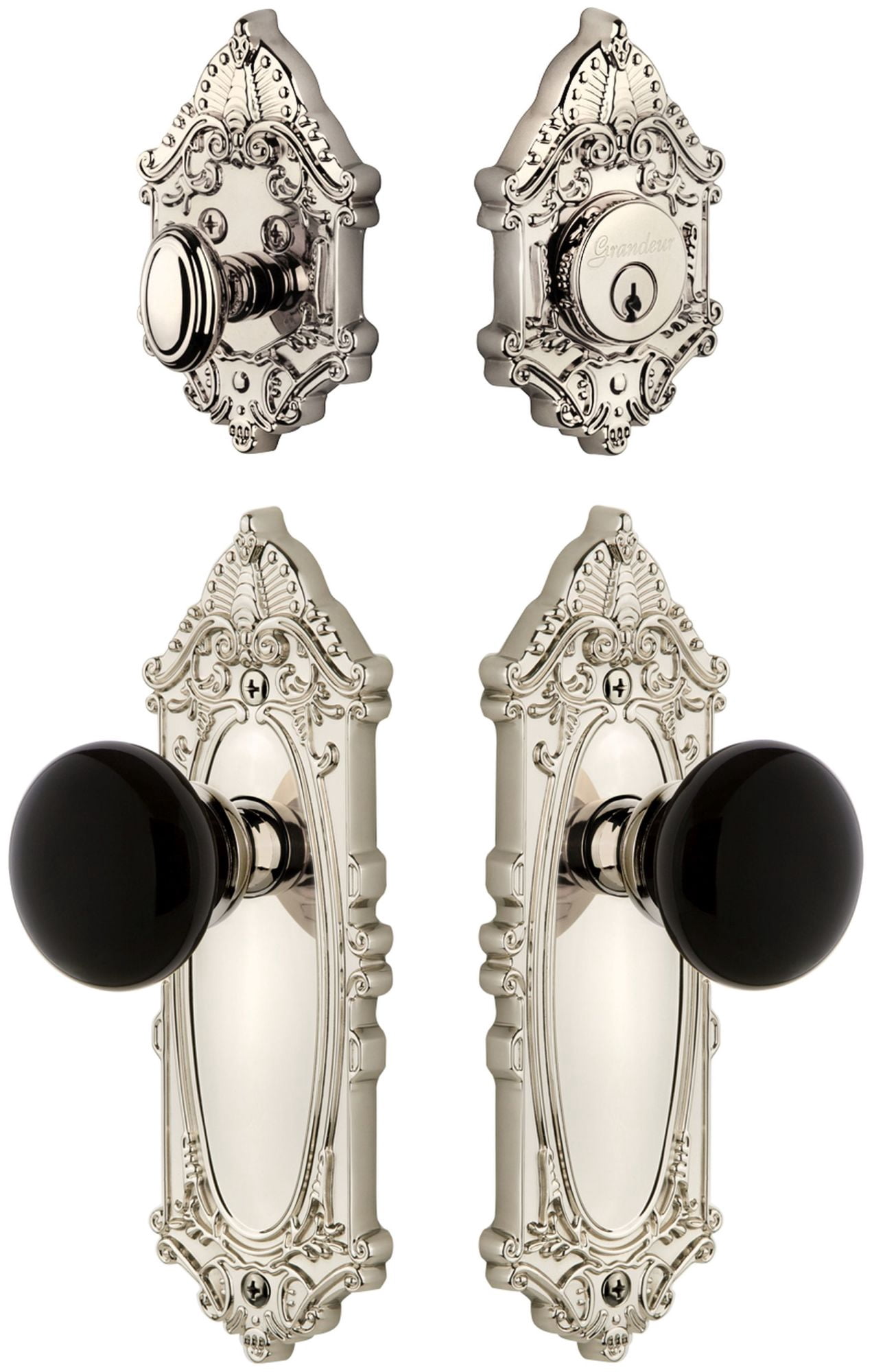 Grandeur 853412 Grande Victorian Solid Brass Rose Single Cylinder Keyed Entry Deadbolt And