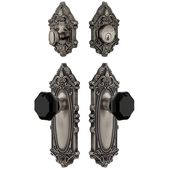Grandeur 851275 Grande Victorian Solid Brass Rose Single Cylinder Keyed Entry Deadbolt And