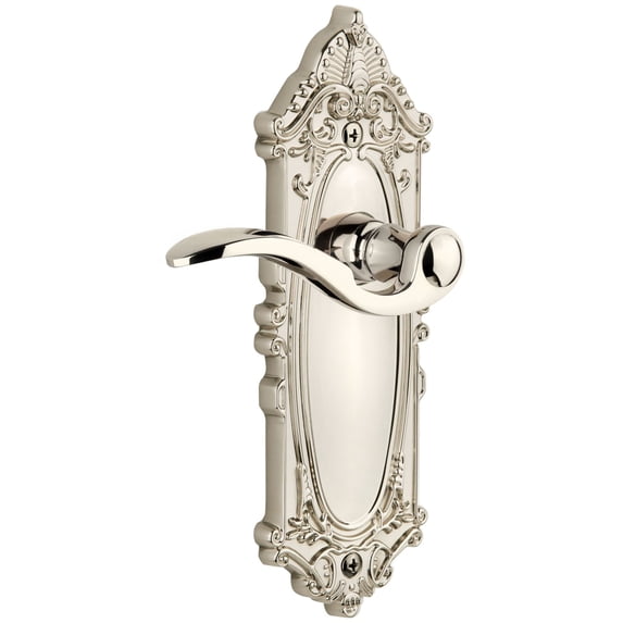 Grandeur 814368 Grande Victorian Solid Brass Rose Right Handed Privacy Door Lever Set -