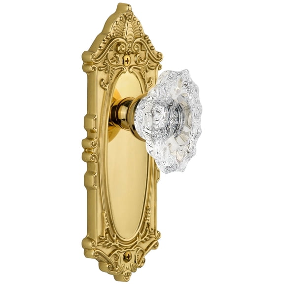 Grandeur 814374 Grande Victorian Solid Brass Rose Privacy Door Knob Set - Brass