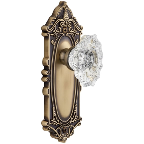 Grandeur Gvcbia_Prv_234 Grande Victorian Solid Brass Rose Privacy Door Knob Set - Brass