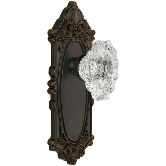 Grandeur Gvcbia_Prv_234 Grande Victorian Solid Brass Rose Privacy Door Knob Set - Bronze