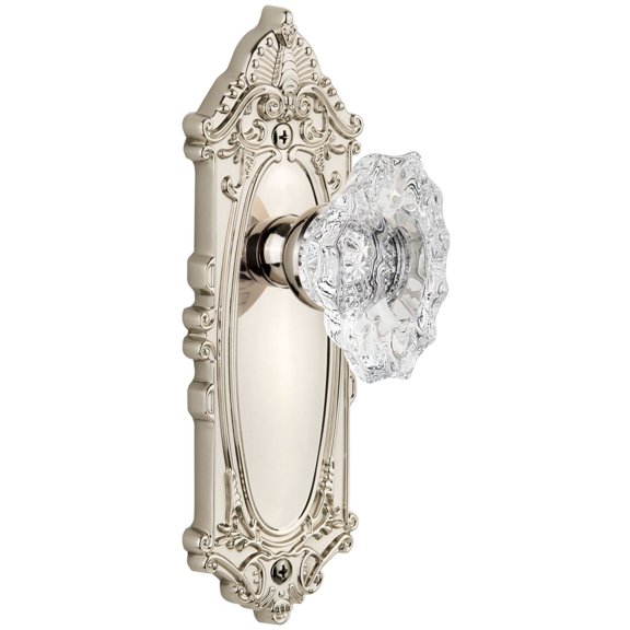 Grandeur 814375 Grande Victorian Solid Brass Rose Privacy Door Knob Set - Nickel