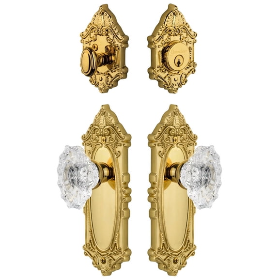 Grandeur 802024 Grande Victorian Solid Brass Single Cylinder Keyed Entry Knobset And