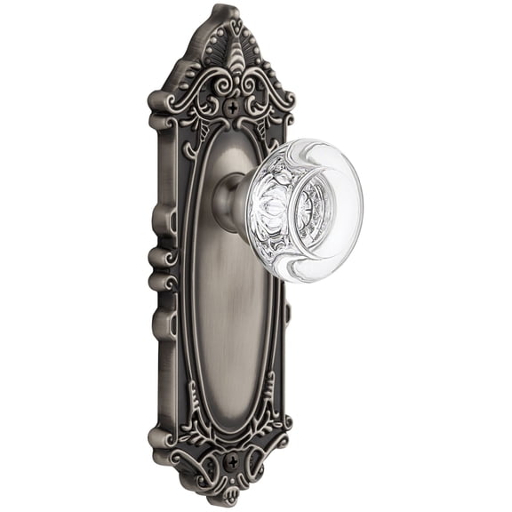 Grandeur 810149 Grande Victorian Solid Brass Rose Privacy Door Knob Set - Grey