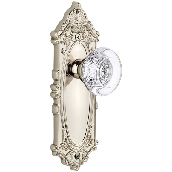 Grandeur Gvcbor_Prv_238 Grande Victorian Solid Brass Rose Privacy Door Knob Set - Nickel
