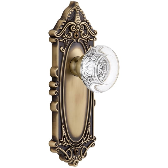 Grandeur Gvcbor_Psg_238 Vintage Antique Grande Victorian Passage Door Knob Set - Brass