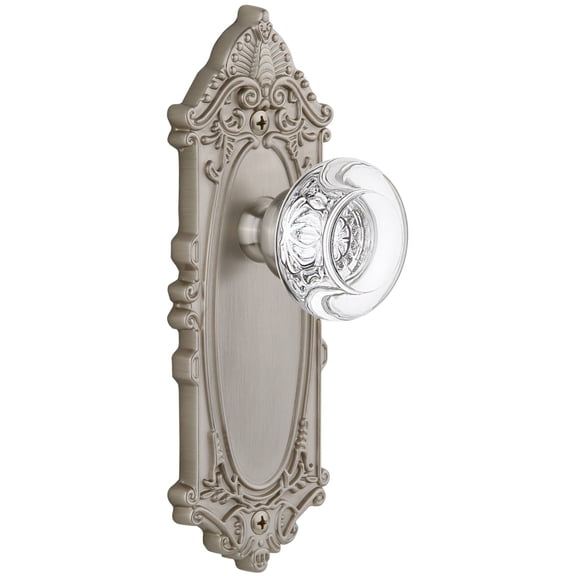 Grandeur 810153 Grande Victorian Solid Brass Rose Privacy Door Knob Set - Nickel