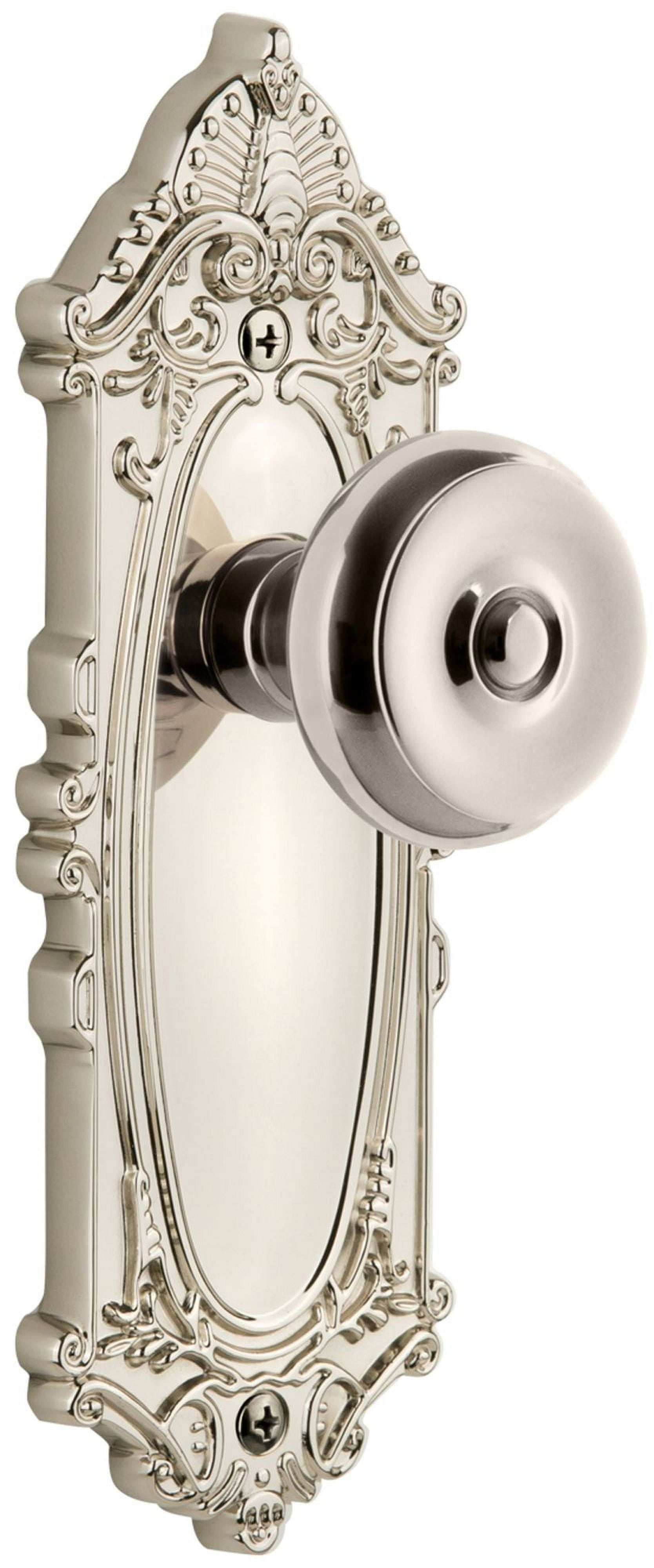 Grandeur 807536 Grande Victorian Solid Brass Rose Dummy Knob Set - Nickel