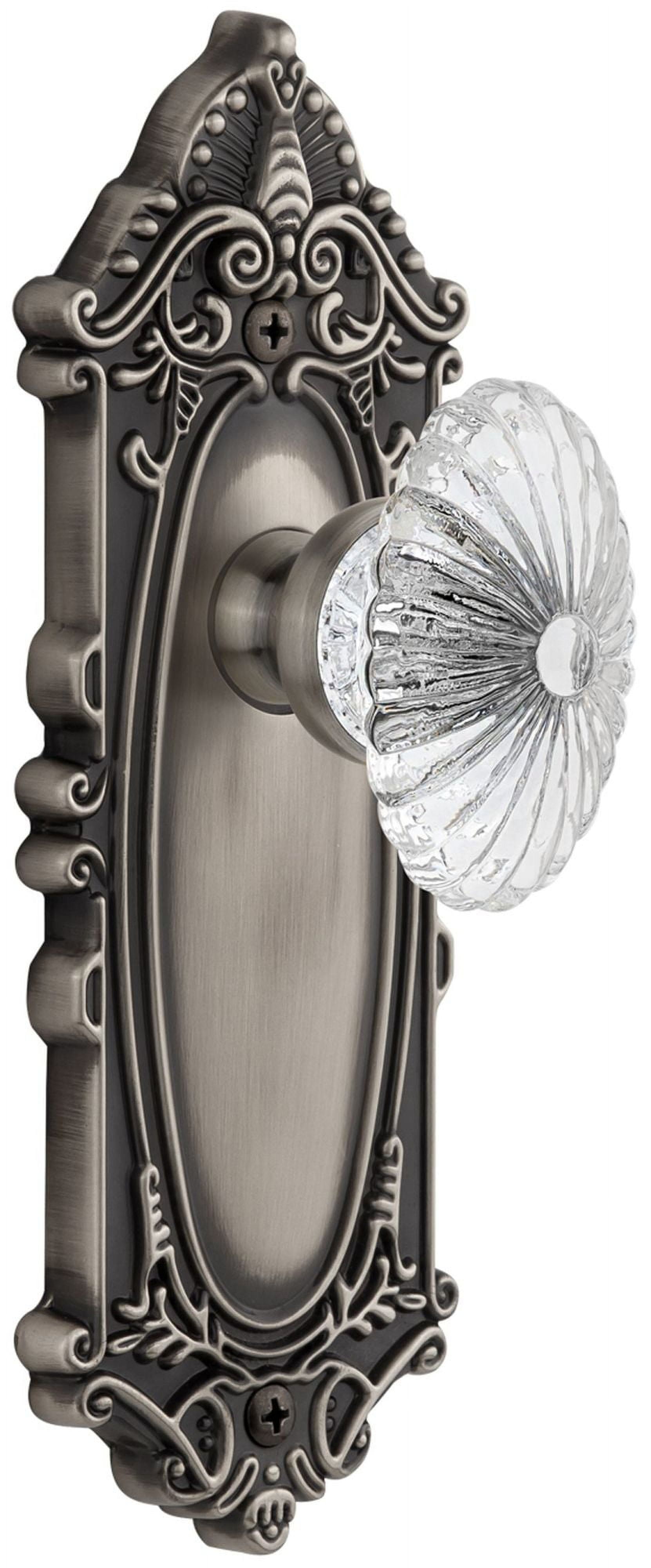Grandeur 810317 Grande Victorian Crystal Privacy Door Knob Set - Grey