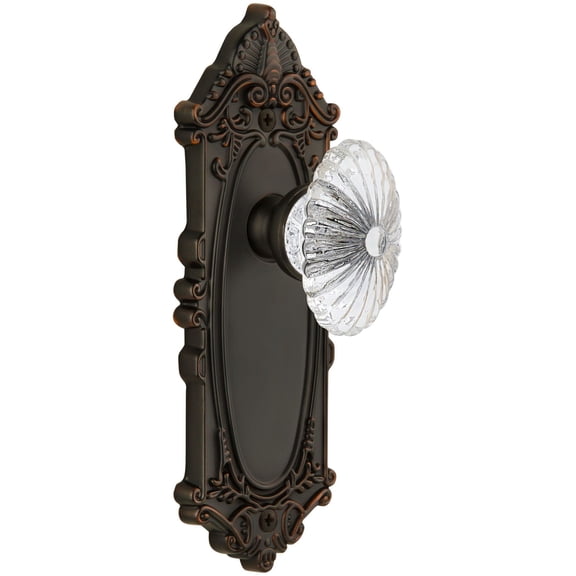 Grandeur Burgundy Door Knob with Grande Victorian Plate
