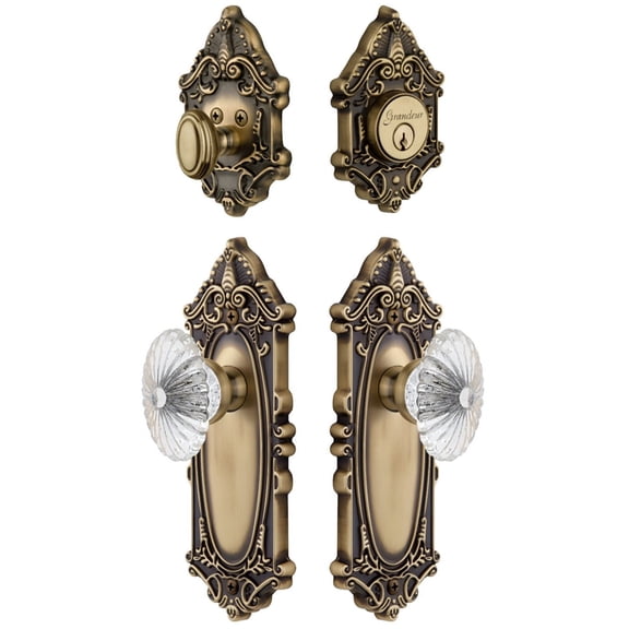 Grandeur 801711 Grande Victorian Solid Brass Single Cylinder Keyed Entry Knobset And