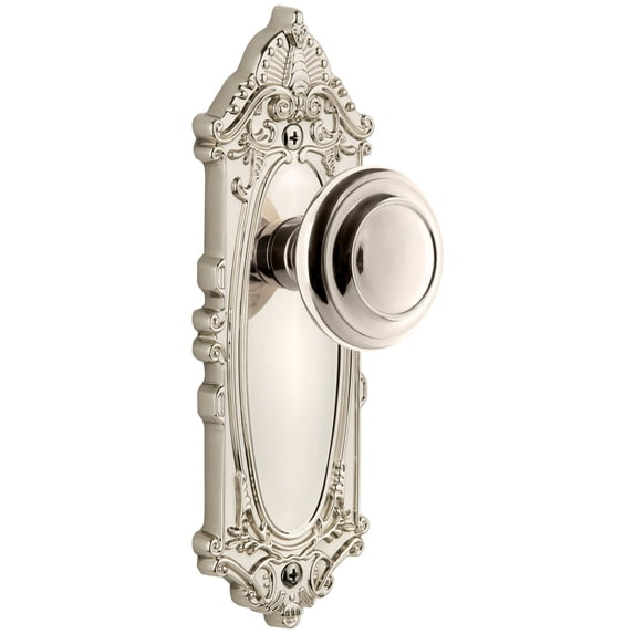 Grandeur 807816 Grande Victorian Solid Brass Rose Passage Door Knob Set - Nickel