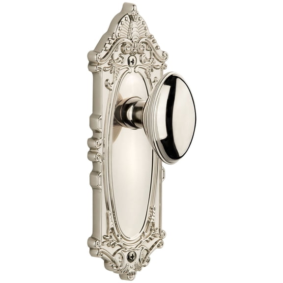 Grandeur 800365 Grande Victorian Solid Brass Rose Privacy Door Knob Set - Nickel