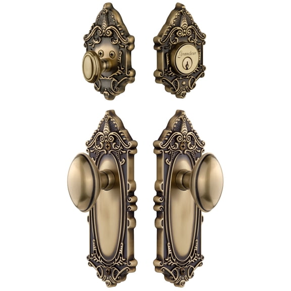 Grandeur Gvcedn_Sp_Eset_234 Grande Victorian Solid Brass Single Cylinder Keyed Entry