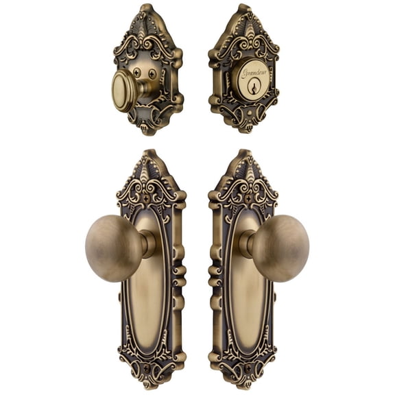 Grandeur 818234 Grande Victorian Solid Brass Single Cylinder Keyed Entry Knobset And