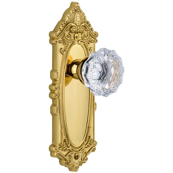 Grandeur 825408 Grande Victorian Solid Brass Rose Privacy Door Knob Set - Brass
