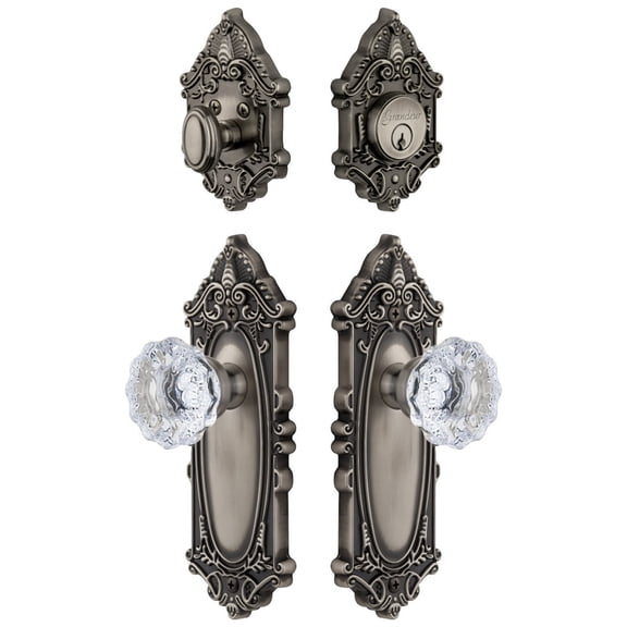 Grandeur 818241 Grande Victorian Solid Brass Single Cylinder Keyed Entry Knobset And