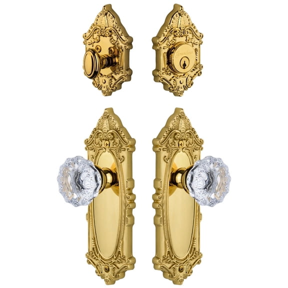 Grandeur 801496 Grande Victorian Solid Brass Single Cylinder Keyed Entry Knobset And