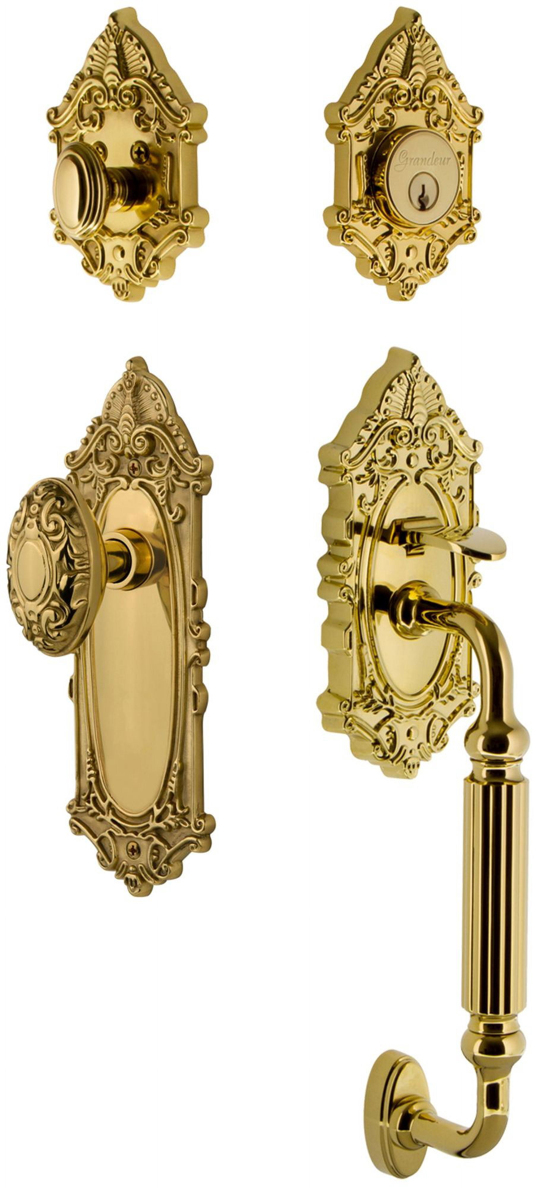 Grandeur Grande Victorian F Grip Handleset with Door Knob