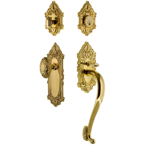 Grandeur 819414 Grande Victorian Solid Brass Rose Keyed Entry Single Cylinder Sectional