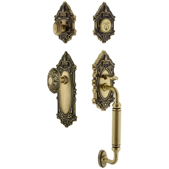 Grandeur Gvcgvc_Eset_238_Cg Grande Victorian Solid Brass Rose Keyed Entry Single Cylinder