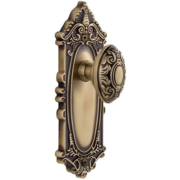 Grandeur Gvcgvc_Prv_234 Grande Victorian Solid Brass Rose Privacy Door Knob Set - Brass