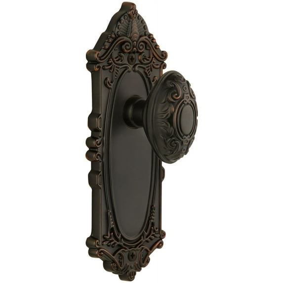 Grandeur Gvcgvc_Prv_234 Grande Victorian Solid Brass Rose Privacy Door Knob Set - Bronze