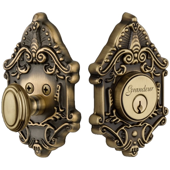 Grandeur Gvcgvc_Sglcyl_238 Grande Victorian Solid Brass Rose Keyed Entry Single Cylinder