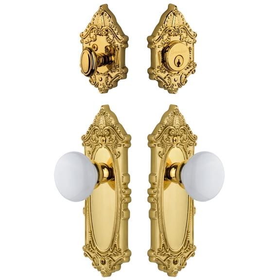 Grandeur 801314 Grande Victorian Solid Brass Single Cylinder Keyed Entry Knobset And