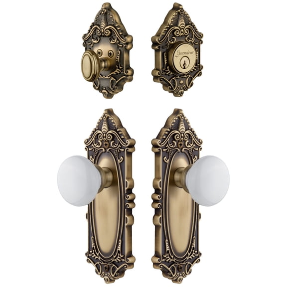 Grandeur 801313 Grande Victorian Solid Brass Single Cylinder Keyed Entry Knobset And