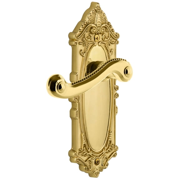 Grandeur 807346 Grande Victorian Solid Brass Rose Dummy Door Lever Set - Brass