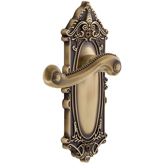 Grandeur 807289 Grande Victorian Solid Brass Rose Right Handed Single Dummy Door Lever -