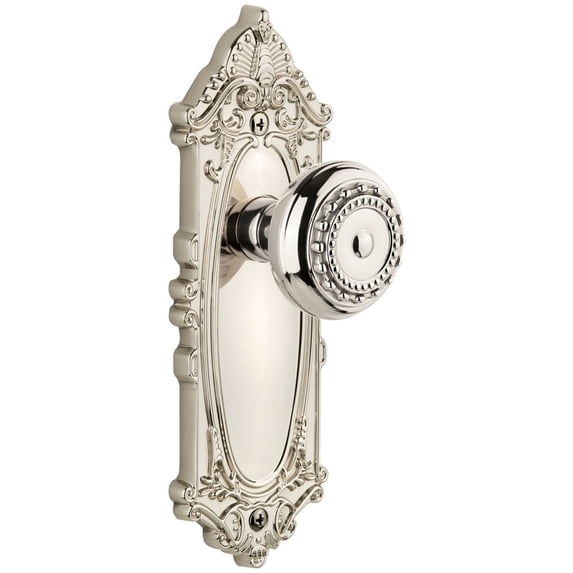 Grandeur 800687 Grande Victorian Solid Brass Rose Dummy Knob Set - Nickel