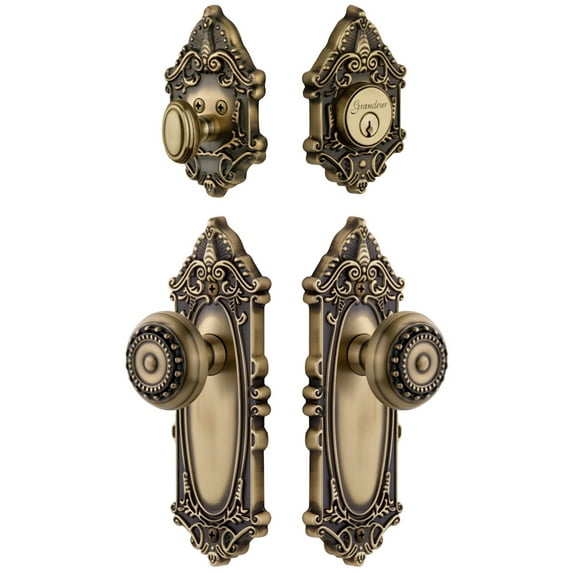 Grandeur Gvcpar_Sp_Eset_238 Grande Victorian Solid Brass Single Cylinder Keyed Entry