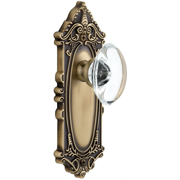 Grandeur Gvcpro_Prv_234 Grande Victorian Solid Brass Rose Privacy Door Knob Set - Brass