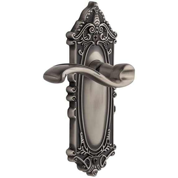 Grandeur 814477 Grande Victorian Solid Brass Rose Right Handed Privacy Door Lever Set -