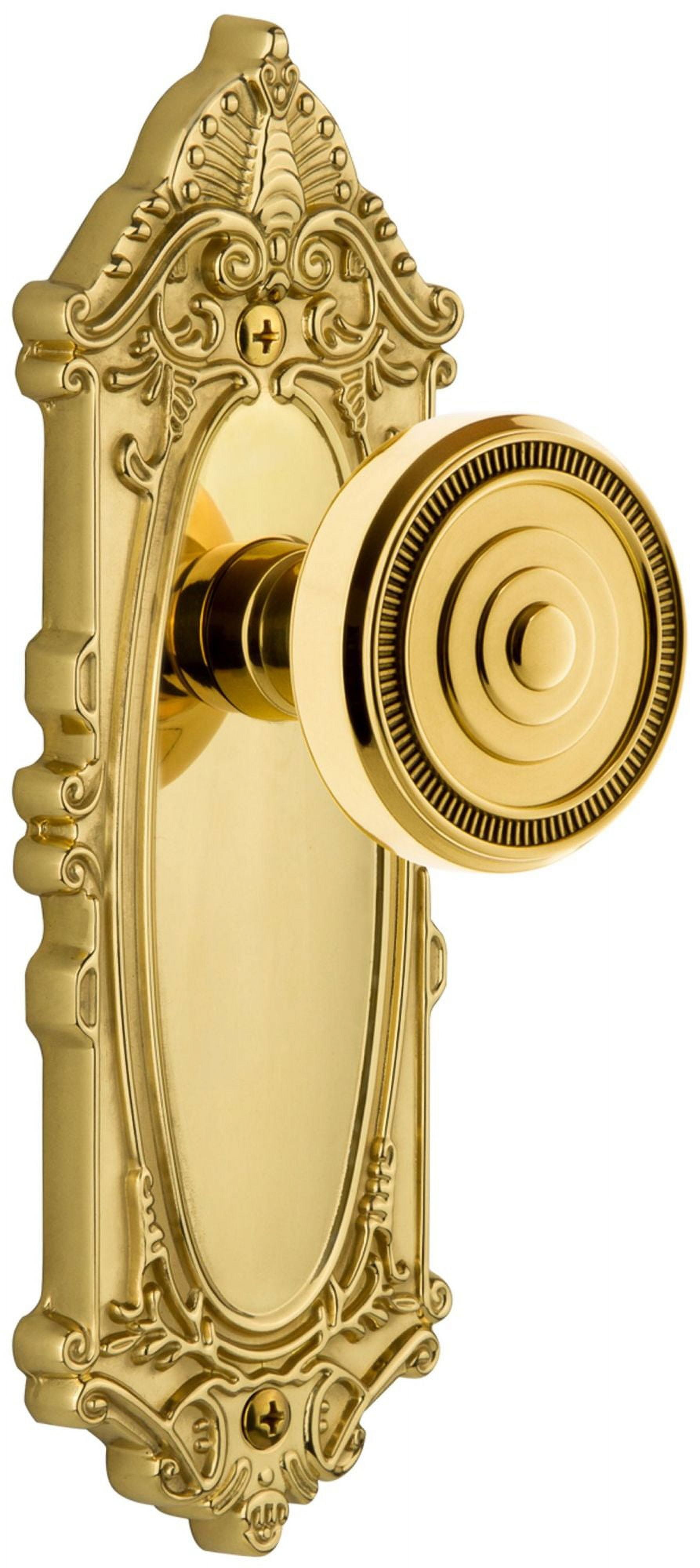 Grandeur 808081 Grande Victorian Solid Brass Rose Dummy Knob Set - Brass