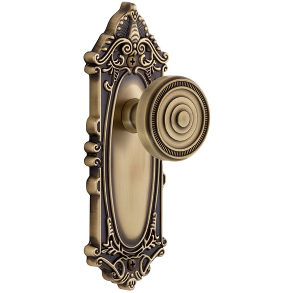 Grandeur 808080 Grande Victorian Solid Brass Rose Dummy Knob Set - Brass