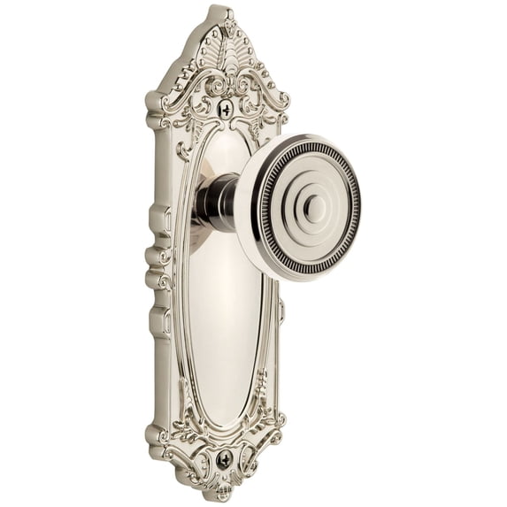 Grandeur Gvcsol_Dd_Na Grande Victorian Solid Brass Rose Dummy Knob Set - Nickel