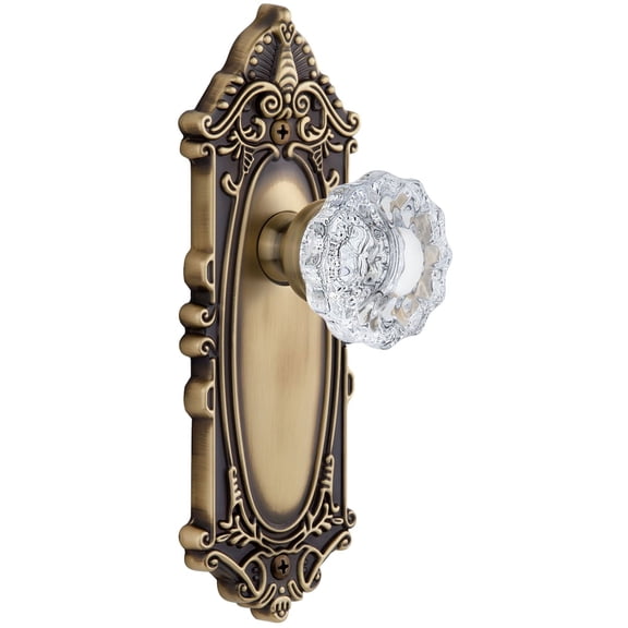 Grandeur Gvcver_Prv_234 Grande Victorian Solid Brass Rose Privacy Door Knob Set - Brass