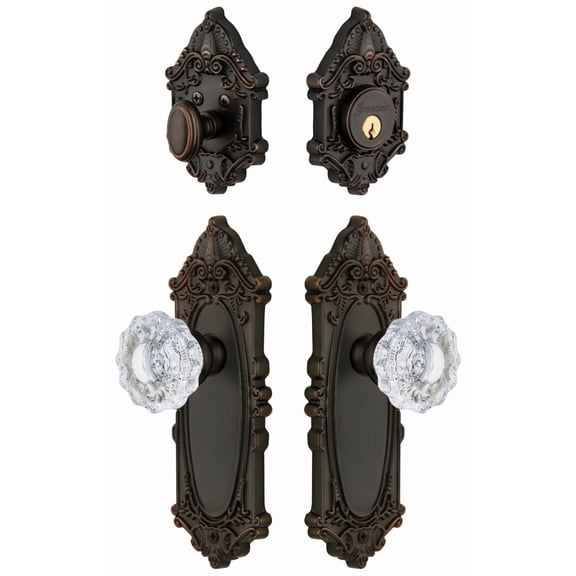 Grandeur 818317 Grande Victorian Solid Brass Single Cylinder Keyed Entry Knobset And