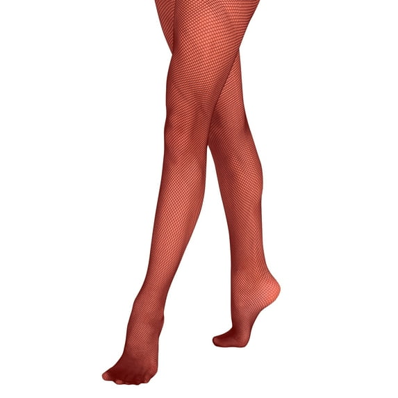 Grandeur Hosiery Women's Ladies Adult Juniors Seamless Fishnet Dance Ballet Tights Pantyhose Stockings Red C