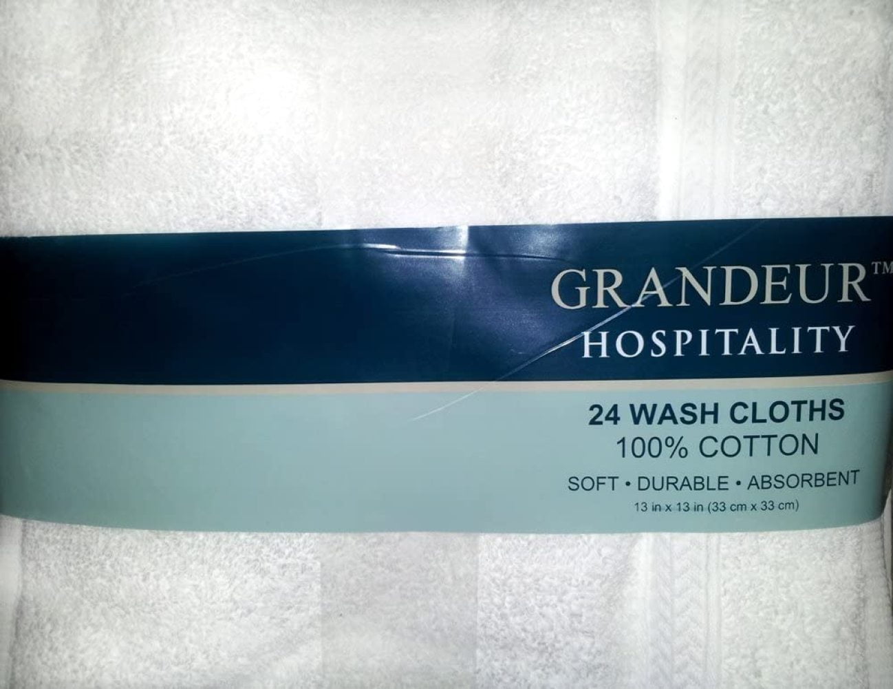 Grandeur Hospitality 100 Cotton Wash Cloths 24 Pack