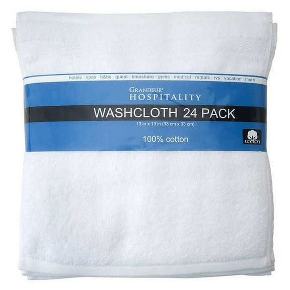 Grandeur Hospitality Cotton Towels & Washcloths, Gold, 24 Count