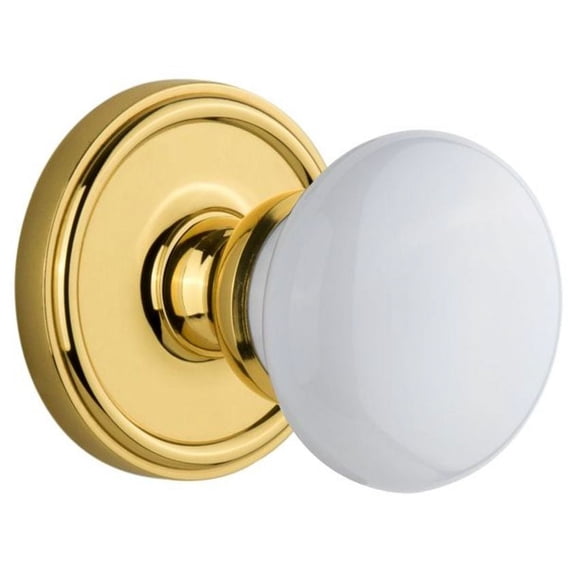 Grandeur Hyde Park Door Knob with Georgetown Plate
