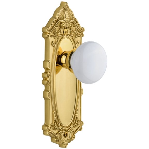 Grandeur Gvchyd_Psg_234 Grande Victorian Solid Brass Rose Passage Door Knob Set - Brass