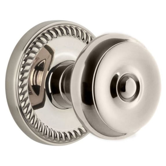 Grandeur 807557 Newport Solid Brass Rose Dummy Door Knob Set - Nickel