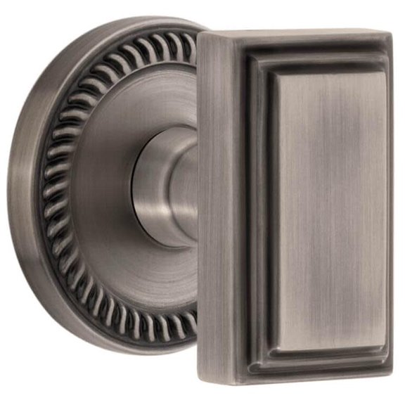 Grandeur 892735 Carre Solid Brass Privacy Door Knob Set - Grey